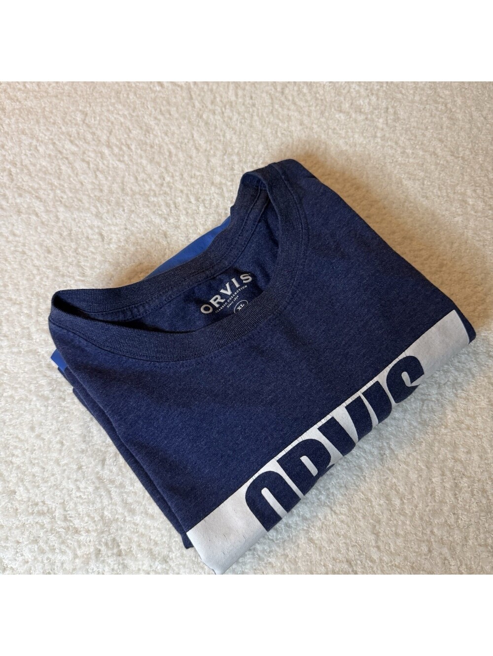 Orvis Classic Fit 1856 Fishing Graphic Mountain T Shirt Blue Men’s XL